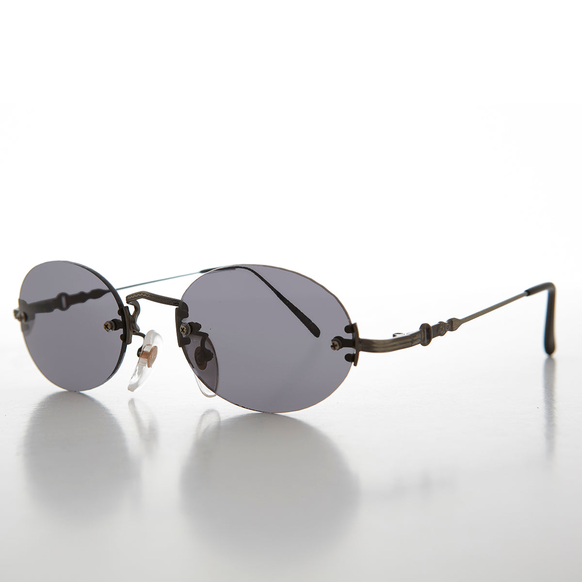 Oval Rimless Minimalistic Vintage Sunglasses - Alpha