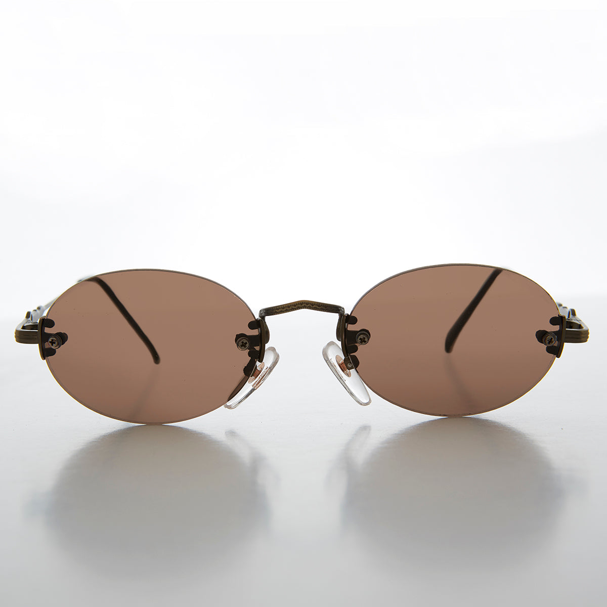 Oval Rimless Minimalistic Vintage Sunglasses - Alpha