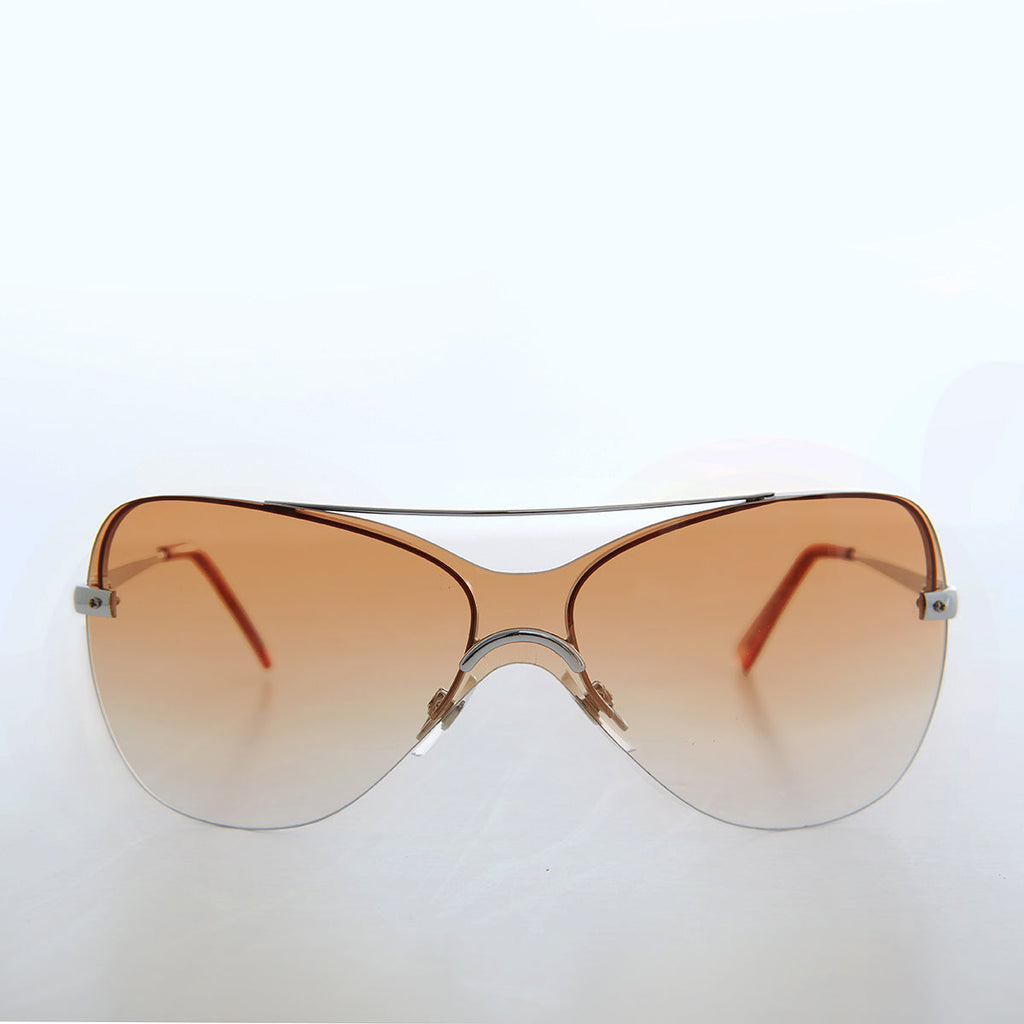 Curved Mono Lens Vintage Sunglasses - Pilar
