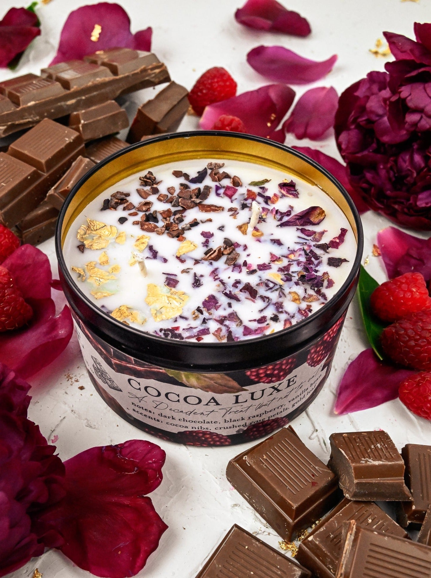 COCOA LUXE Chocolate Raspberry Candle