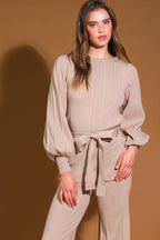 SMILE WHEN YOUR SAD SWEATER TOP AND PANT SET