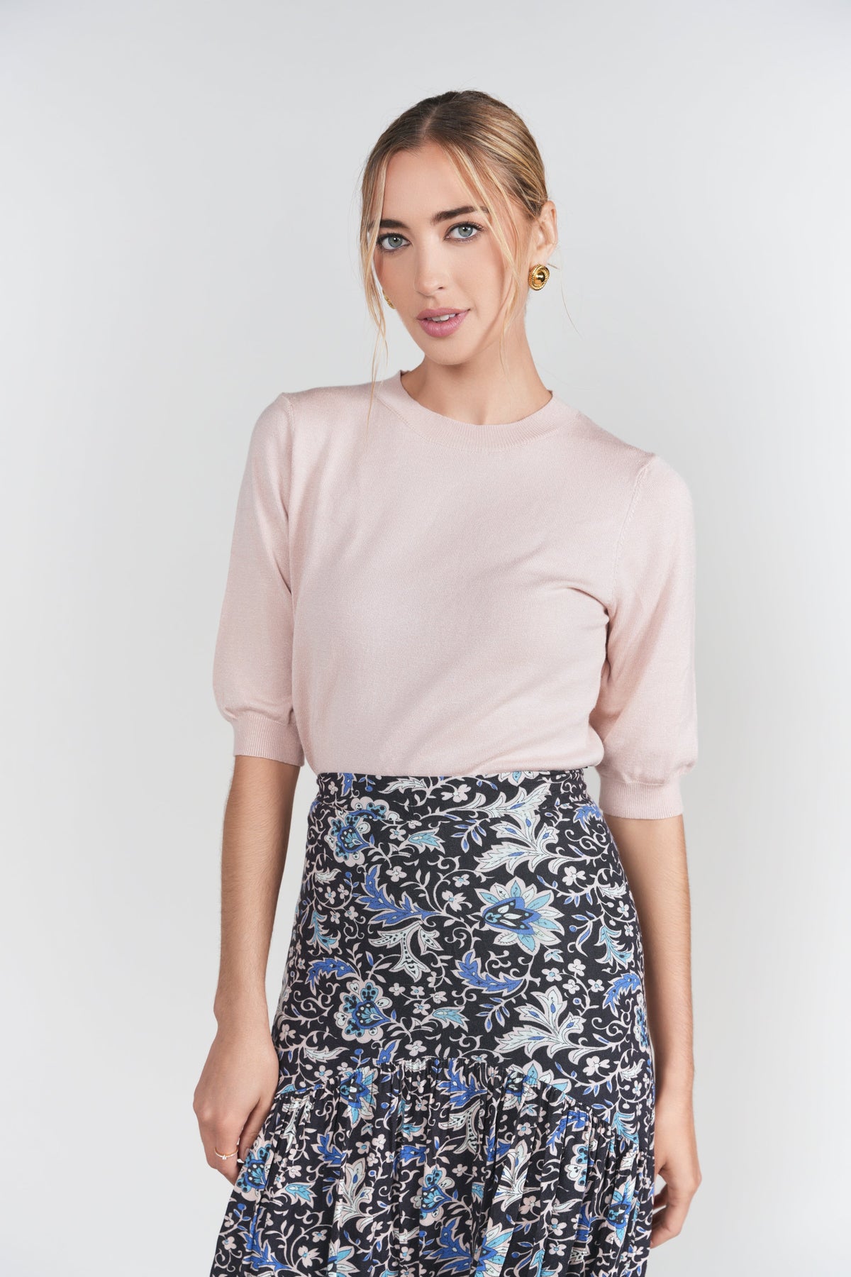 3-4 Sleeve Sweater- Pink