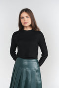 Double Layer Sweater Top- Black