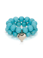 Luck and Love Turquoise Heart Bracelet Set