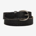 Genuine leather belt with hand punched hole pattern