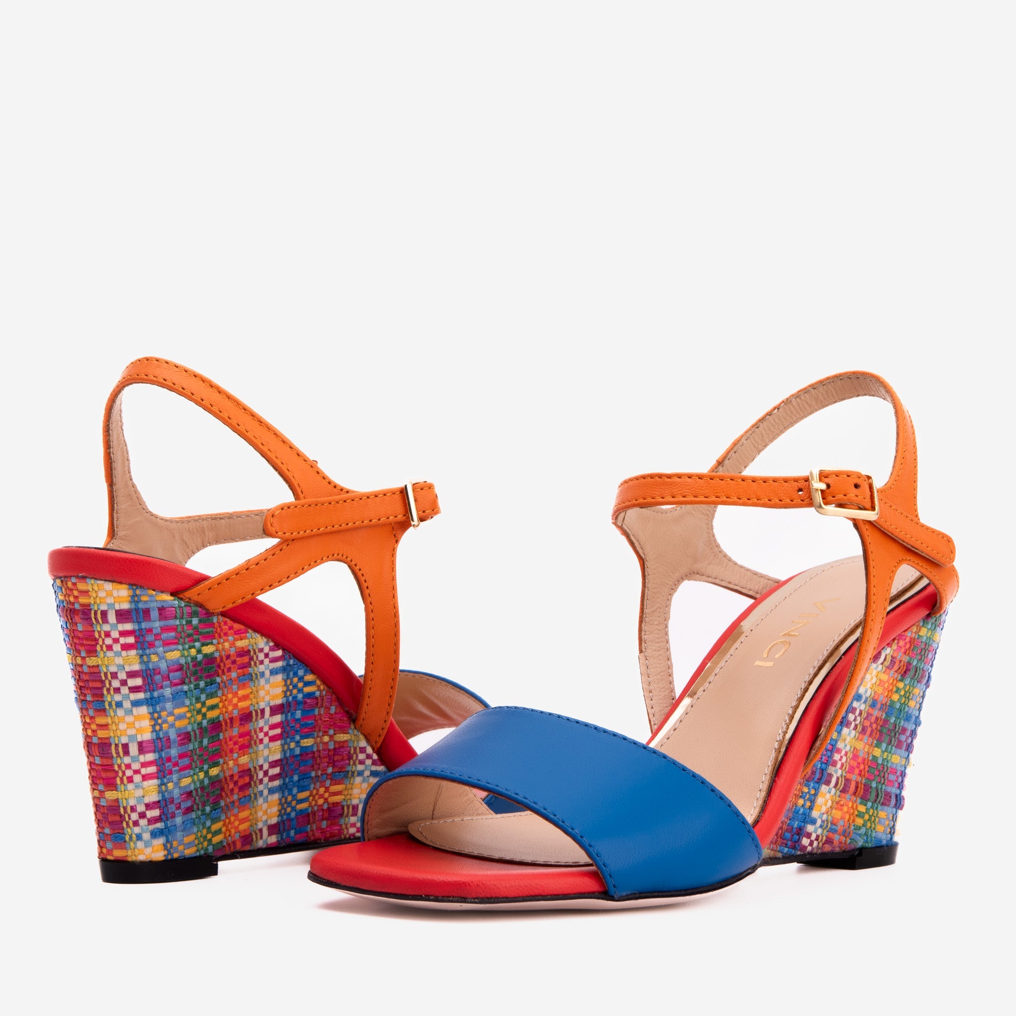 The Mosaic Multicolor Wedge Heel Leather Women Sandal
