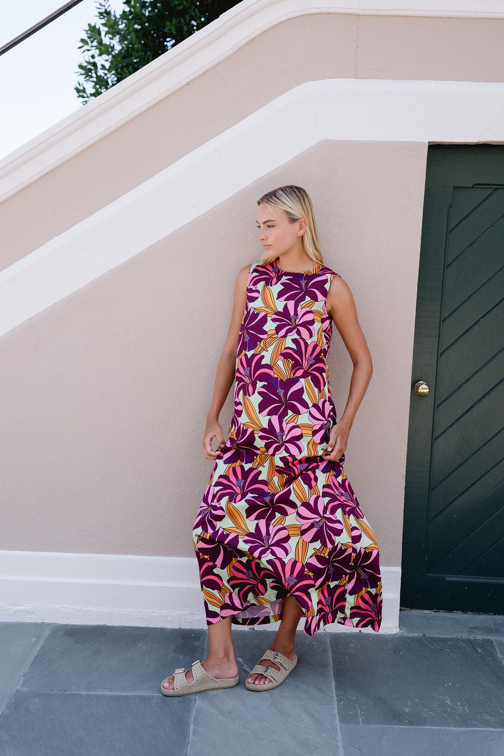 Stephe Maxi Dress- Wild Orchid Bloom