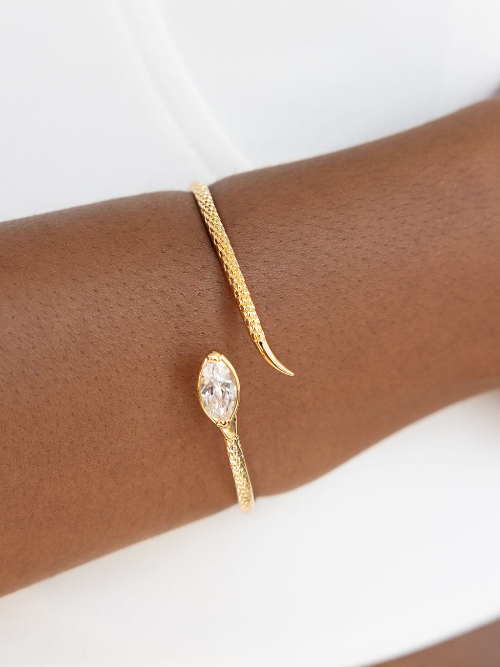 Marquise Snake Cuff Bracelet