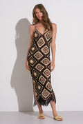 Aleki Crochet Maxi Black Multi