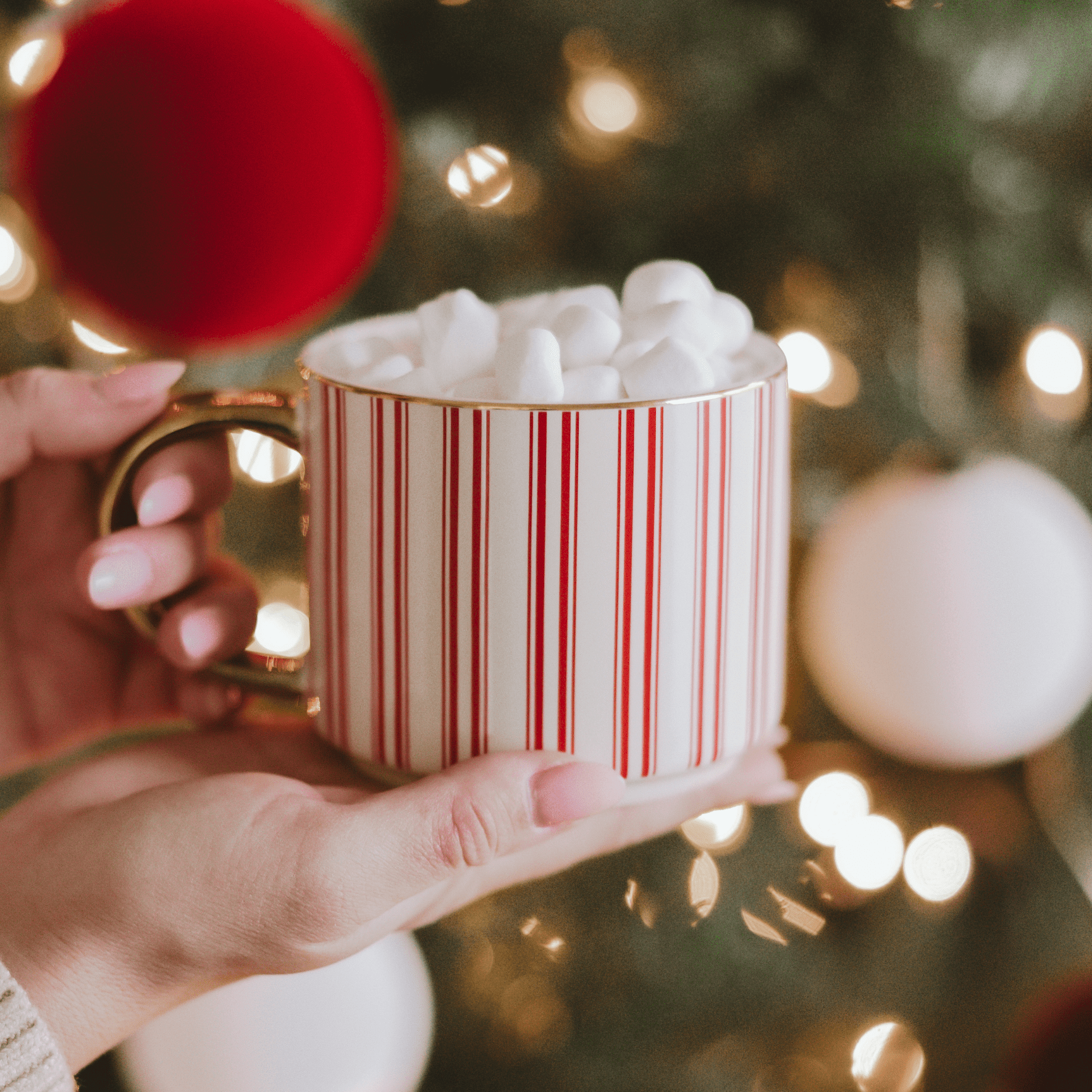 Red Stripe 14oz. Gold Handle Coffee Mug