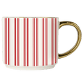 Red Stripe 14oz. Gold Handle Coffee Mug