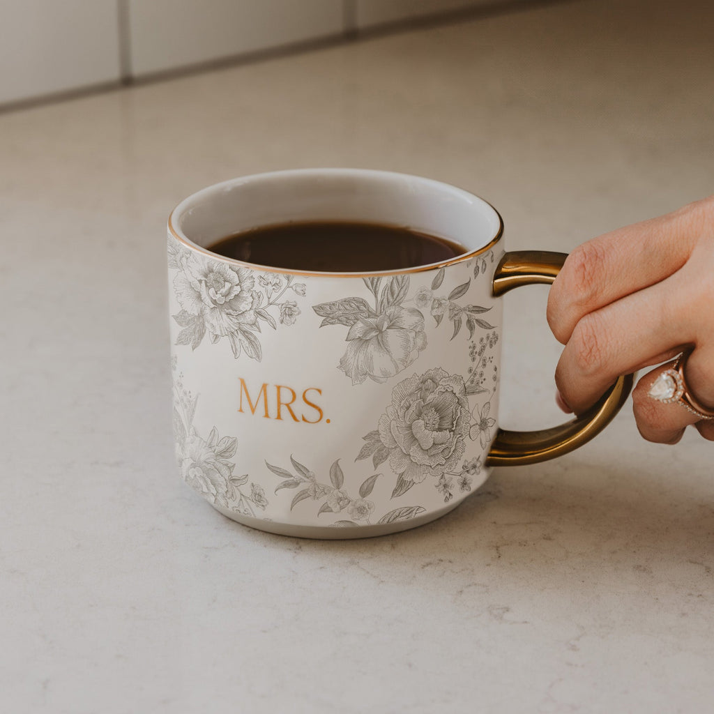Mrs 14oz. Gold Handle Coffee Mug