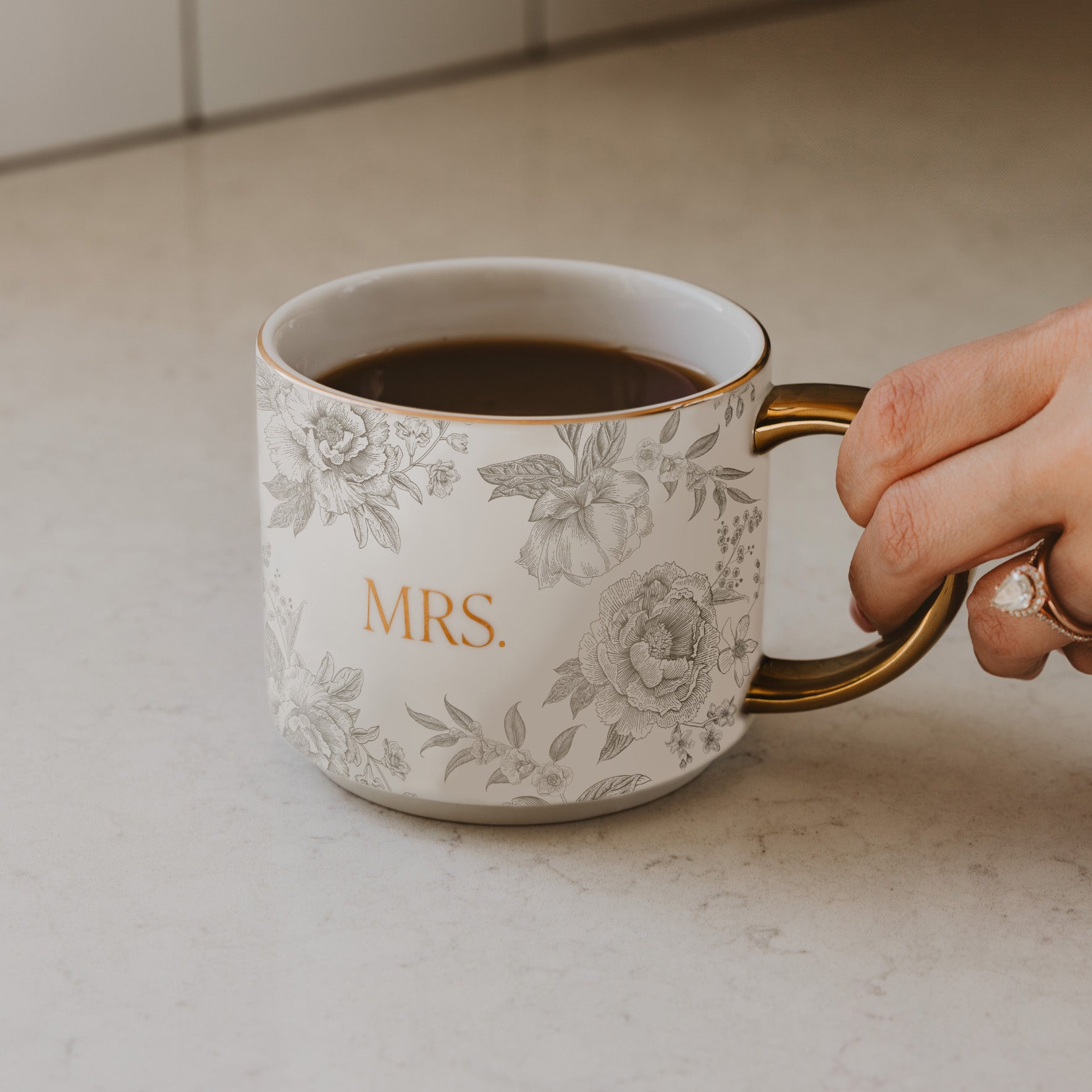 Mrs 14oz. Gold Handle Coffee Mug