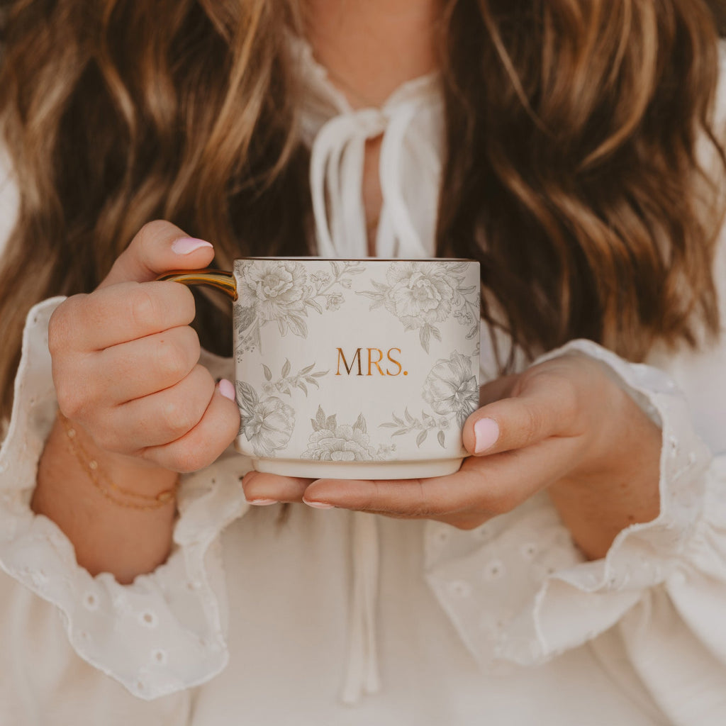 Mrs 14oz. Gold Handle Coffee Mug