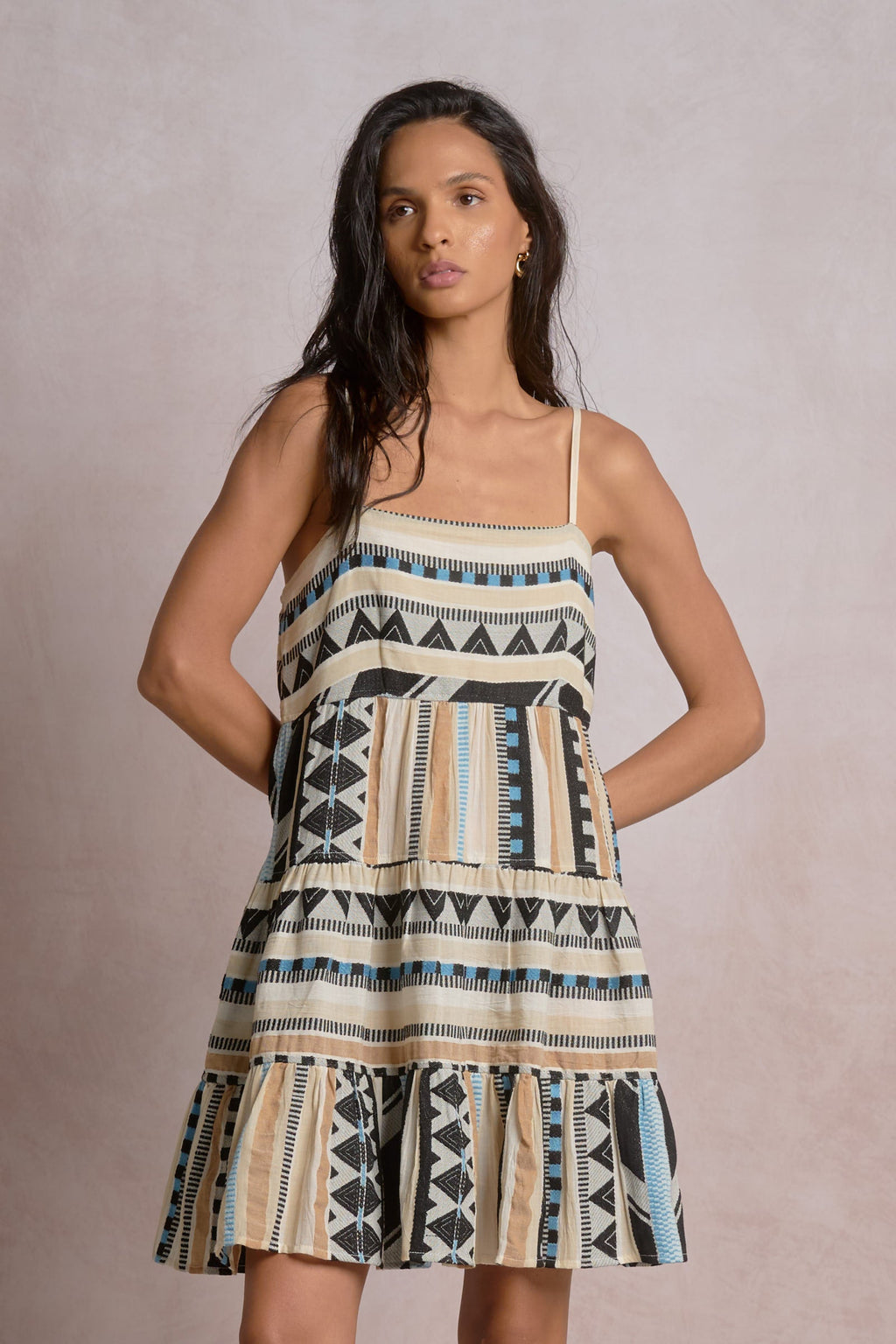 Vega Dress Neutral Aztec