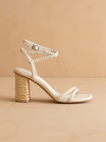The Colmar | Beige Strappy Raffia Braided Sandal with a Jute Heel