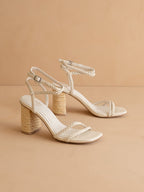The Colmar | Beige Strappy Raffia Braided Sandal with a Jute Heel *FINAL SALE*