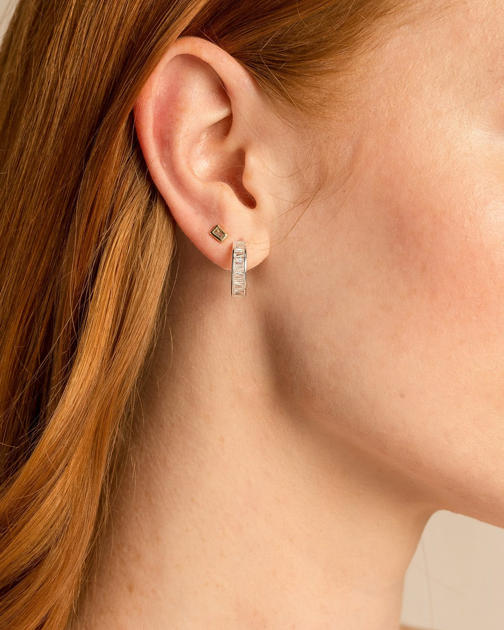 Beautifully Broken Baguette Stud Earrings