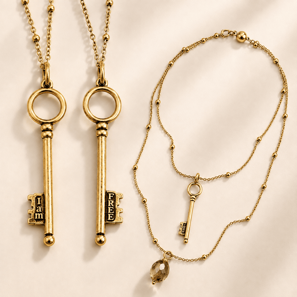 I Am Free Key Dainty Necklace