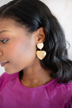 Scout - Brushed Gold Heart Earring- 18k Gold Plated
