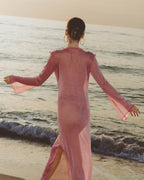 Antonia Ruffled Fuchsia Cover Up Dress