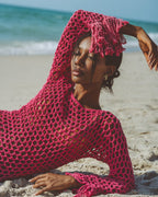 Violet Fuchsia Crochet Mini Dress