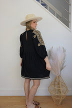 Scout Mini Dress - Black Embroidered