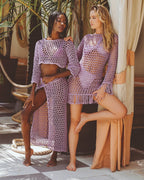 Jane Lilac Crochet Crop Top