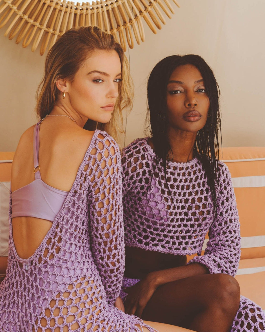 Jane Lilac Crochet Crop Top