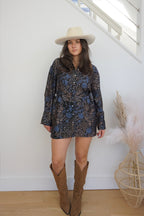 Layla Mini Dress - Blue Flower