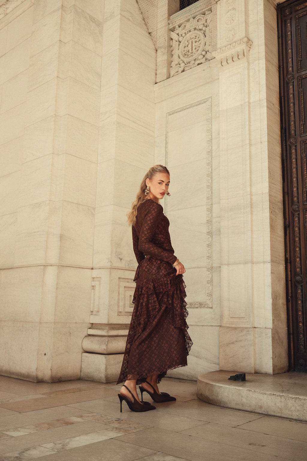 Alison Lace Skirt- Chocolate