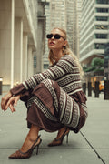 Crochet Knit Skirt- Chocolate and Cream