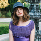 Tali Raffia Bucket in Midnight Blue