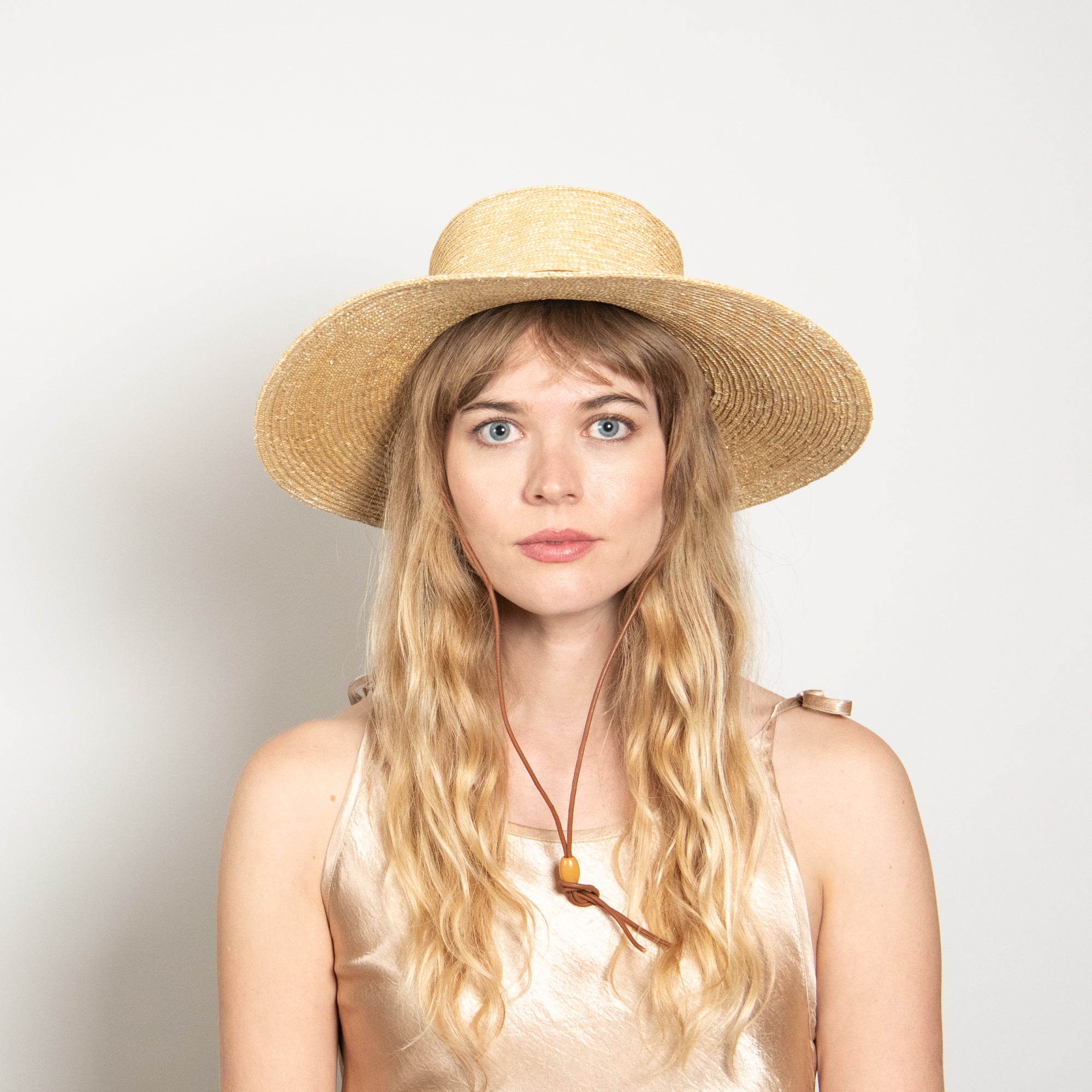 Sage Wheat Straw Boater in Natural
