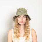 Lolo Raffia Bucket in Green Blue