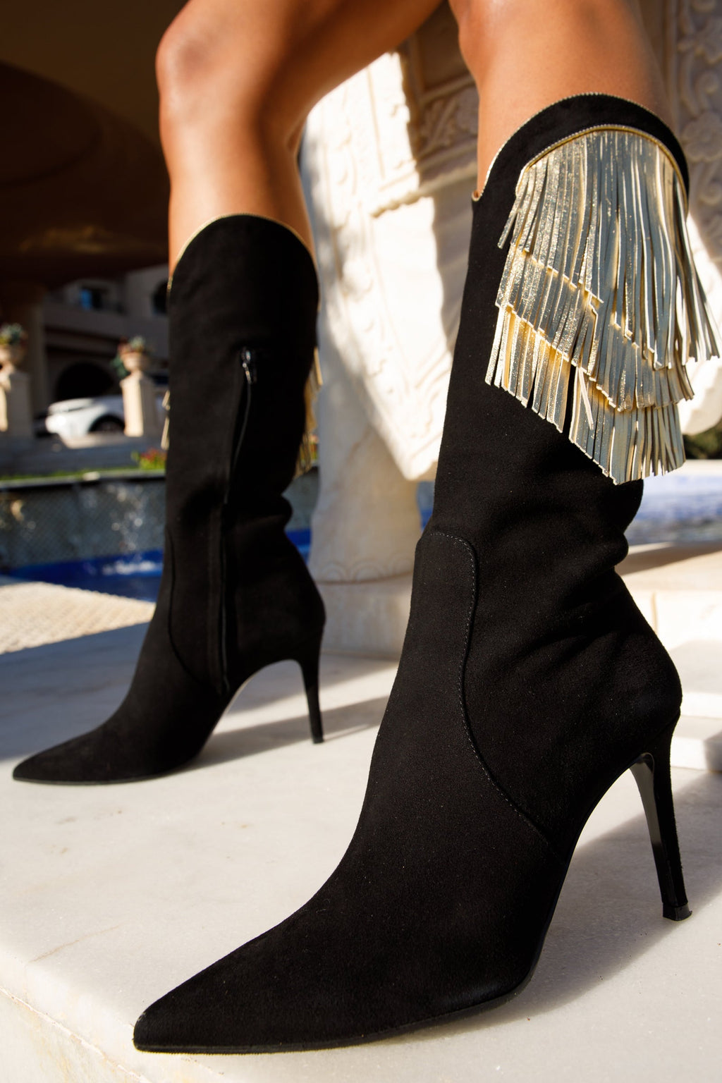The Vienna Black Suede Leather Knee High Women Boot Final Sale!