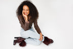 The Melo Burgundy Leather Fur-Trimmed Platform Boots