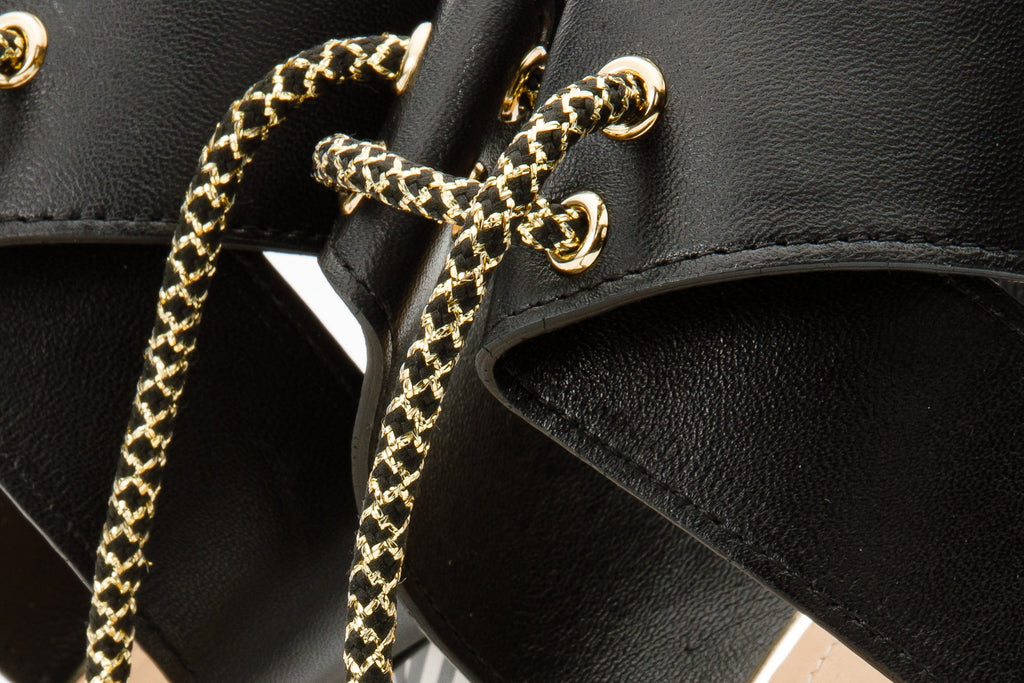The Bloke Black Leather Ankle Strap Women Sandal