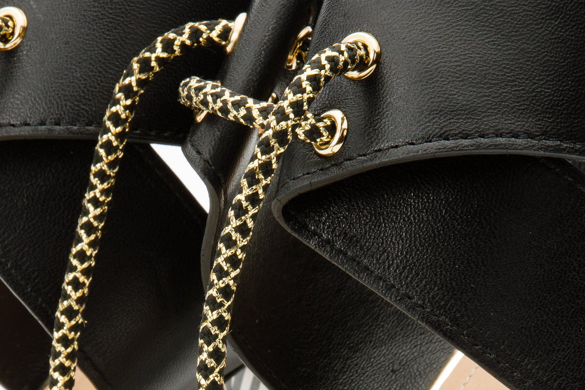 The Bloke Black Leather Ankle Strap Women Sandal