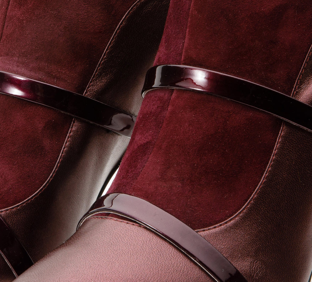 The Manila Burgundy Leather Ankle Boots