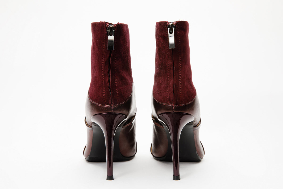 The Manila Burgundy Leather Ankle Boots