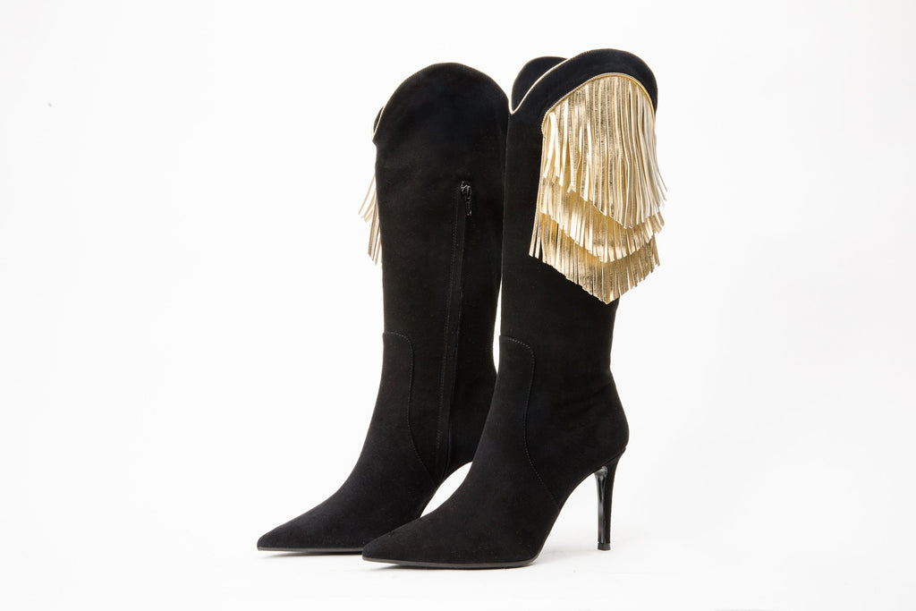 The Vienna Black Suede Leather Knee High Women Boot Final Sale!