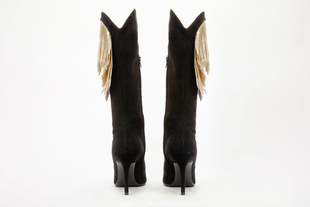 The Vienna Black Suede Leather Knee High Women Boot Final Sale!