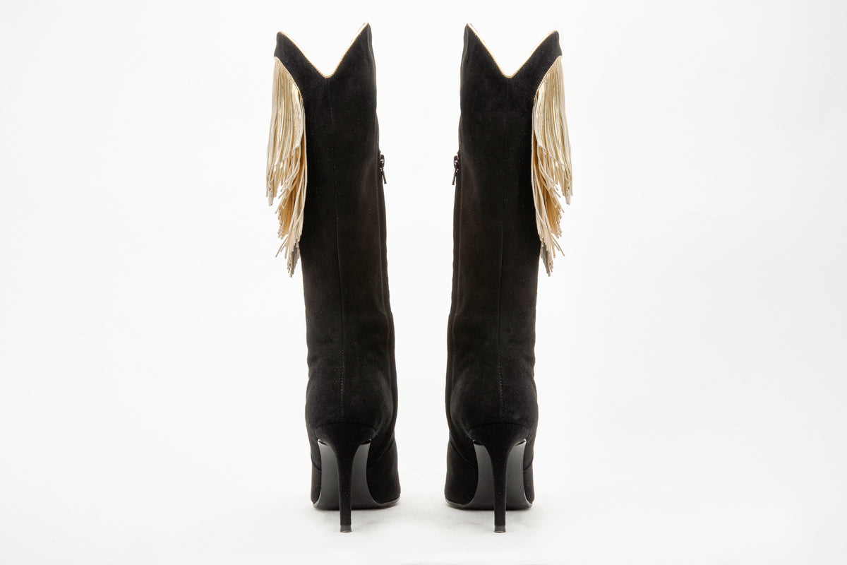 The Vienna Black Suede Leather Knee High Women Boot Final Sale!
