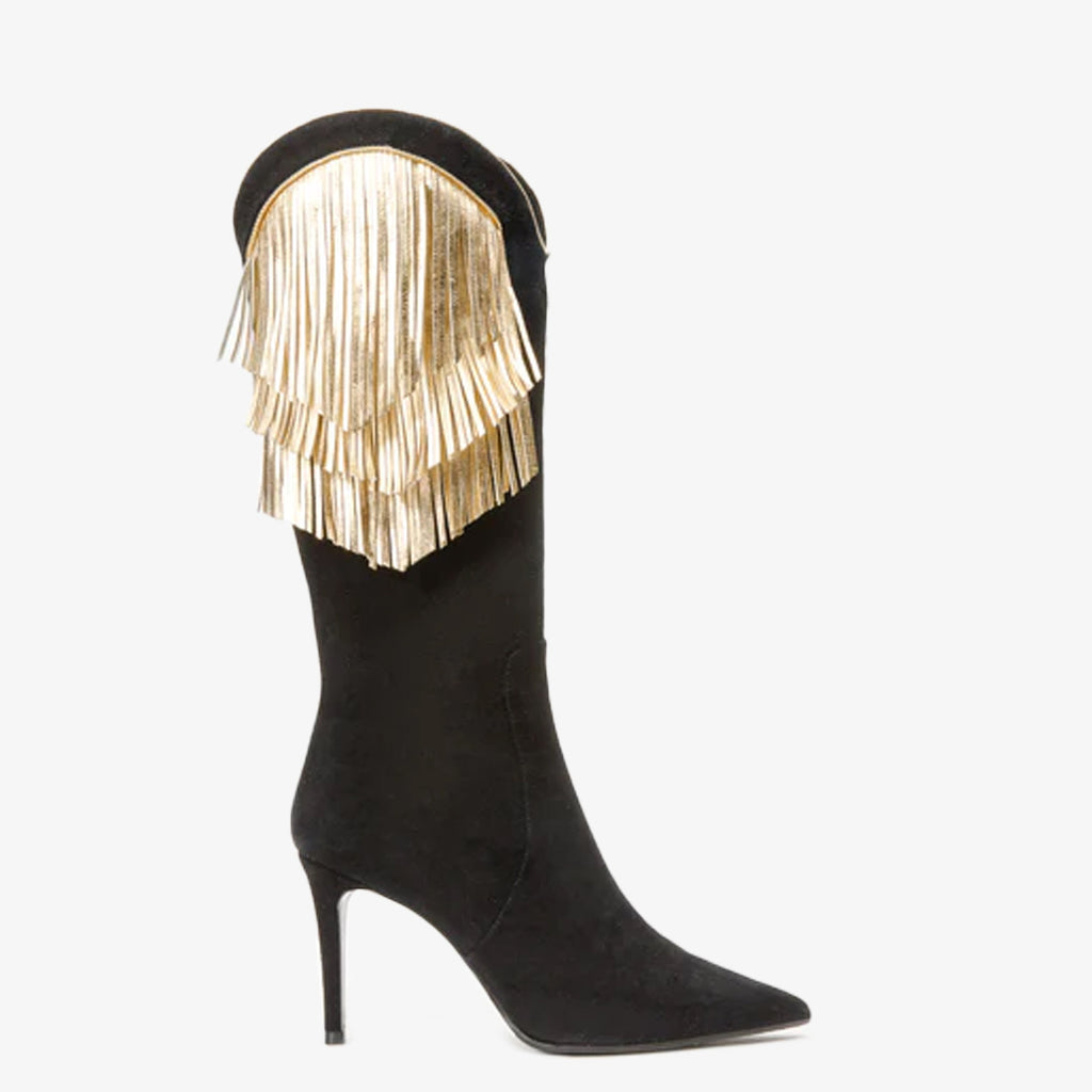 The Vienna Black Suede Leather Knee High Women Boot Final Sale!