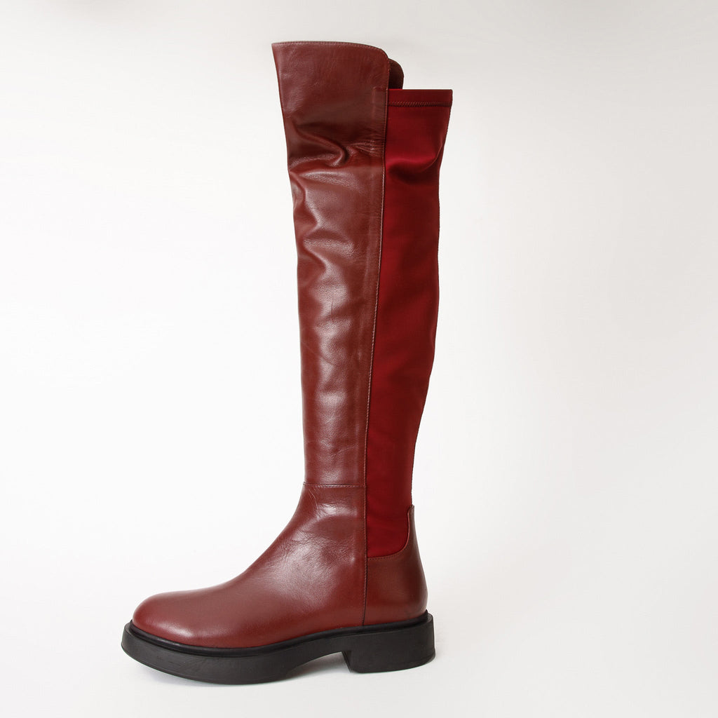 The Harmony Belle Burgundy Leather Knee-High Boots