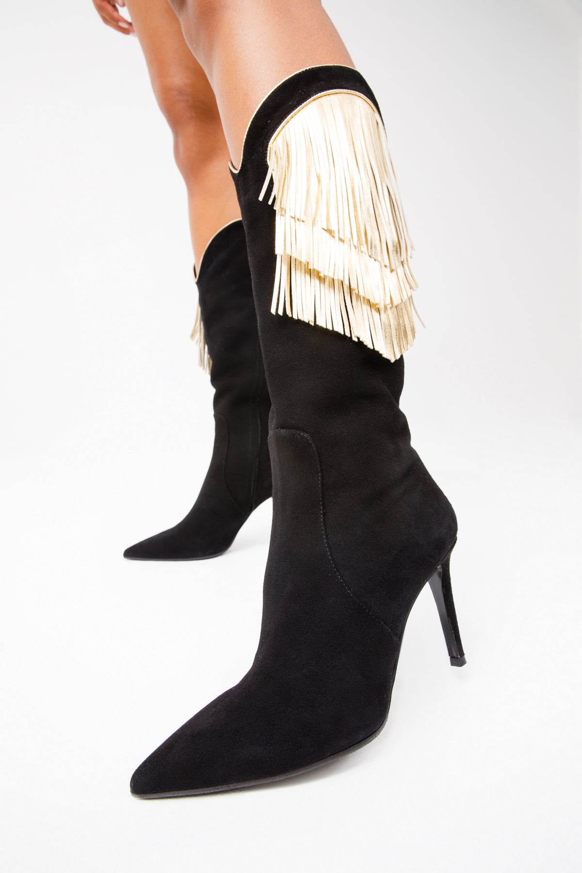 The Vienna Black Suede Leather Knee High Women Boot Final Sale!