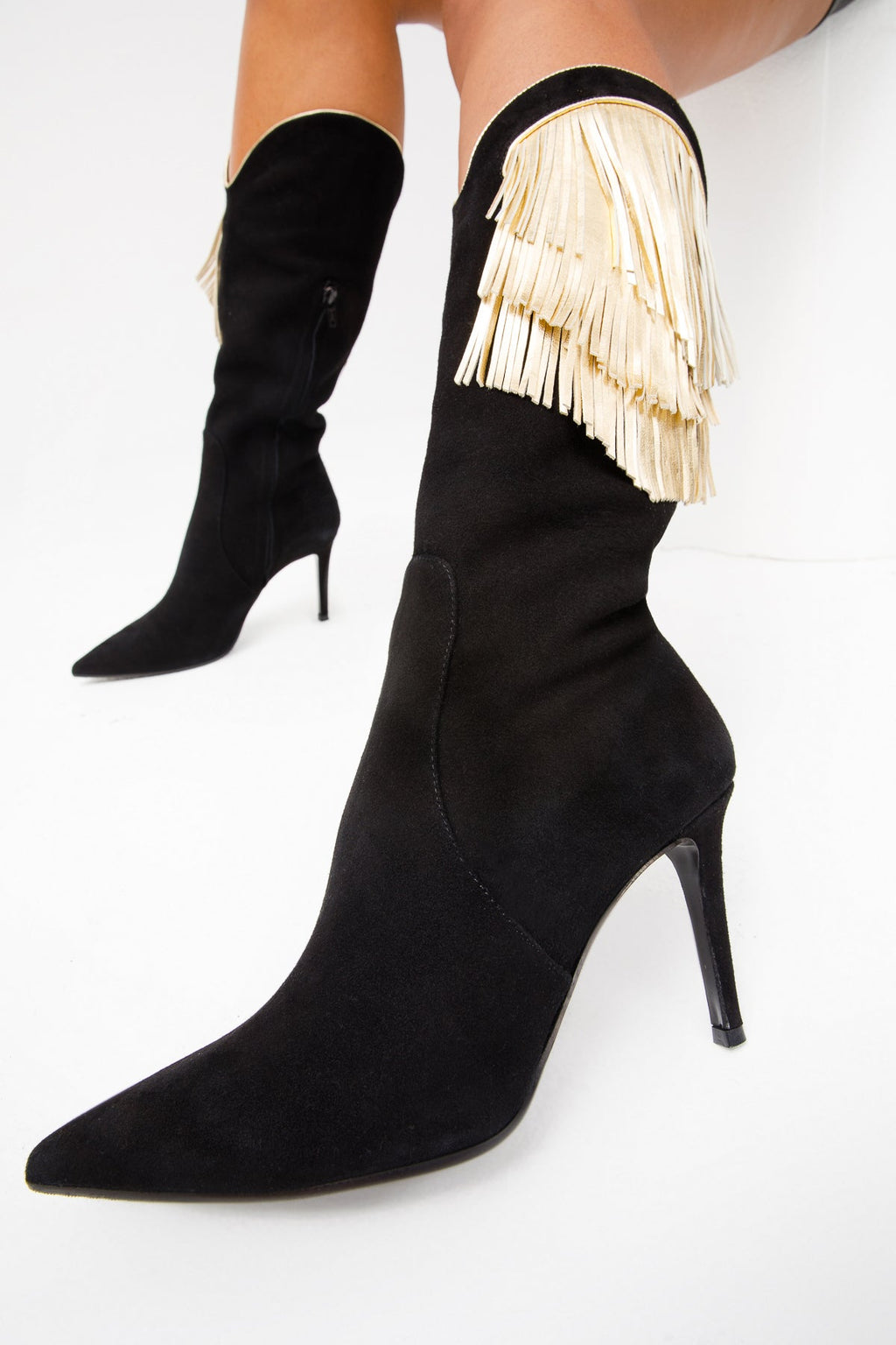 The Vienna Black Suede Leather Knee High Women Boot Final Sale!