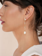 Droplet Crystal and Pearl Earring