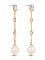 Droplet Crystal and Pearl Earring